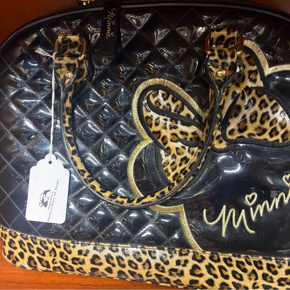 Minnie Mouse Black and Leopard Print